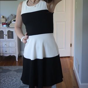 Black and white skater dress